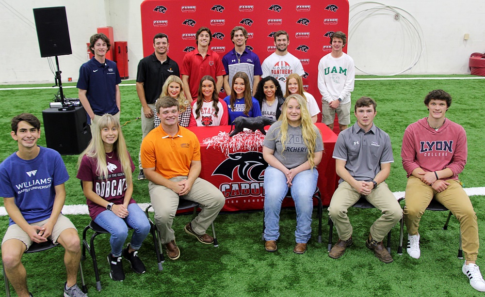 Group Picture of the 17 College Athletic Signees